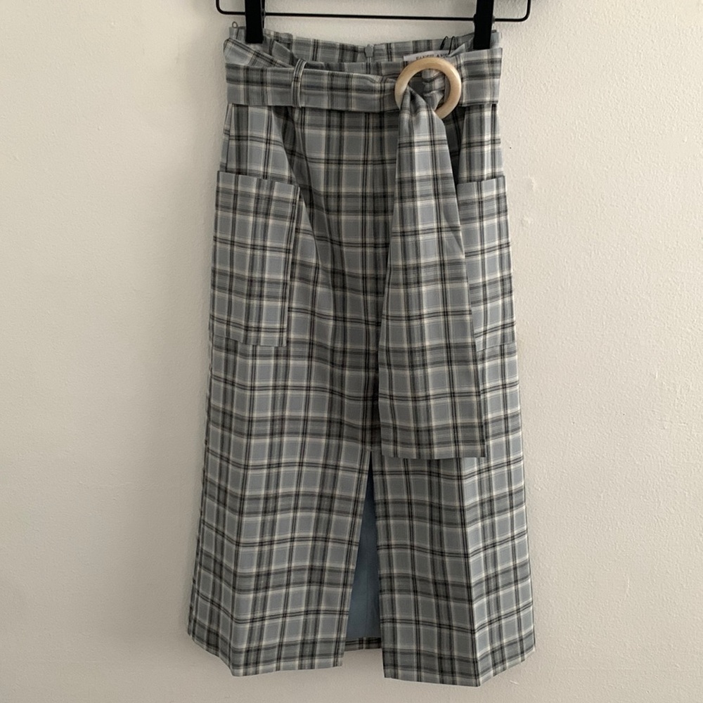 Baby Blue Plaid Skirt NWT